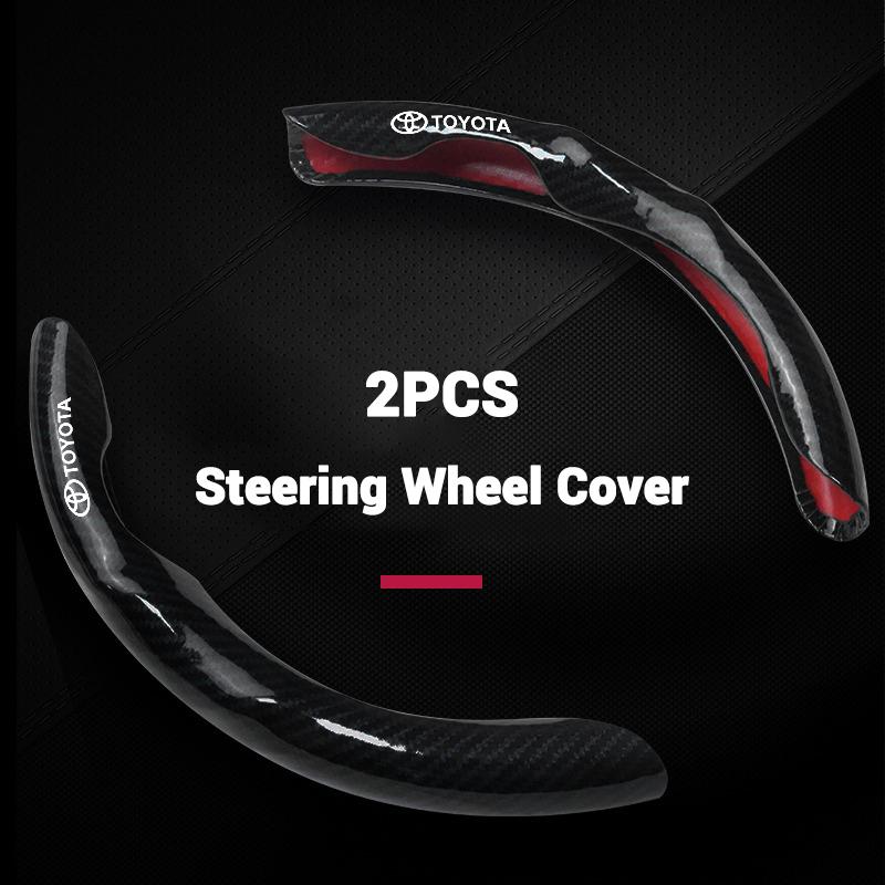 New Carbon Fiber Car Steering Wheel Cover Motorsports Style For Toyota Hilux Yaris Ractis Corolla Camry CHR Auris Tacoma Cruiser QY8