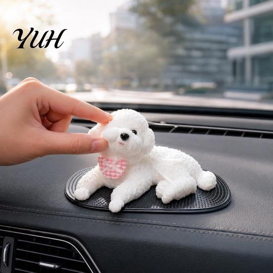 Puppy Squeeze Toy with Anti-slip Mat Dog Stress Relief for Car Dashboard Decor, Mat, Soft Animal Anti-Anxiety Senosry Shape Calming Toys