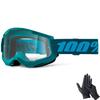 GRANTZ ONE Nitrile Gloves Included, 100% Strata 2, 100% Clear Lens, Motorcycle, Motocross Motorcycle Goggles, Goggle, Genuine Japanese Product (Stone)