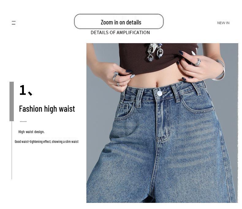 Women's Plus Size Loose Straight-Leg Denim Cropped Pants - Summer BF Lazy Style