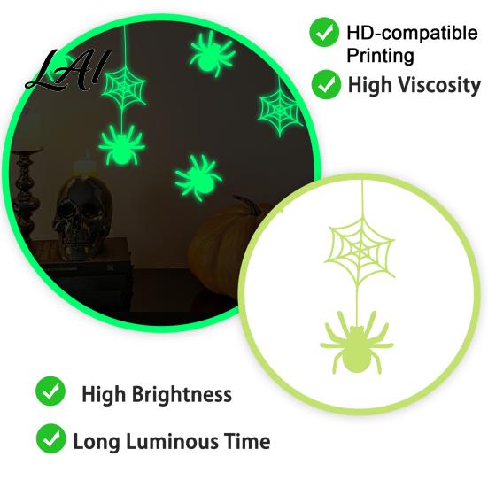 Night Glowing Party Supplies Halloween Glow In The Dark Wall Stickers Luminous Decals with Ghost Spooky Decorations for Home Castle Pumpkin