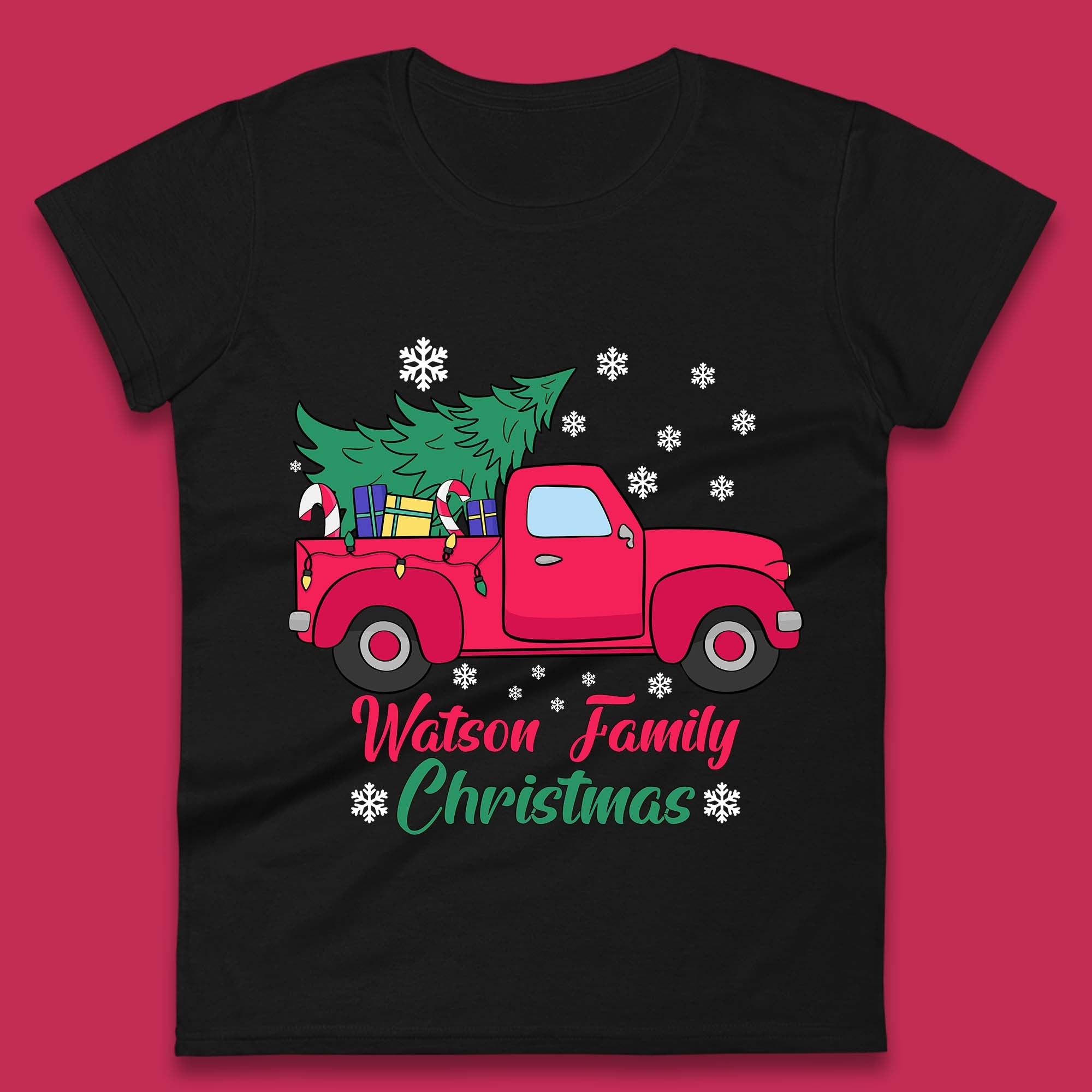 Personalised Christmas Womens T Shirt Mens Tops Tees Unisex, Christmas Tree Top M