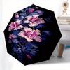 Floral Design Elegant Pattern Theme 8 Bone Hand Automatic Folding Umbrella, Compact and Portable Design, A Perfect Gift for Birthday, Christ