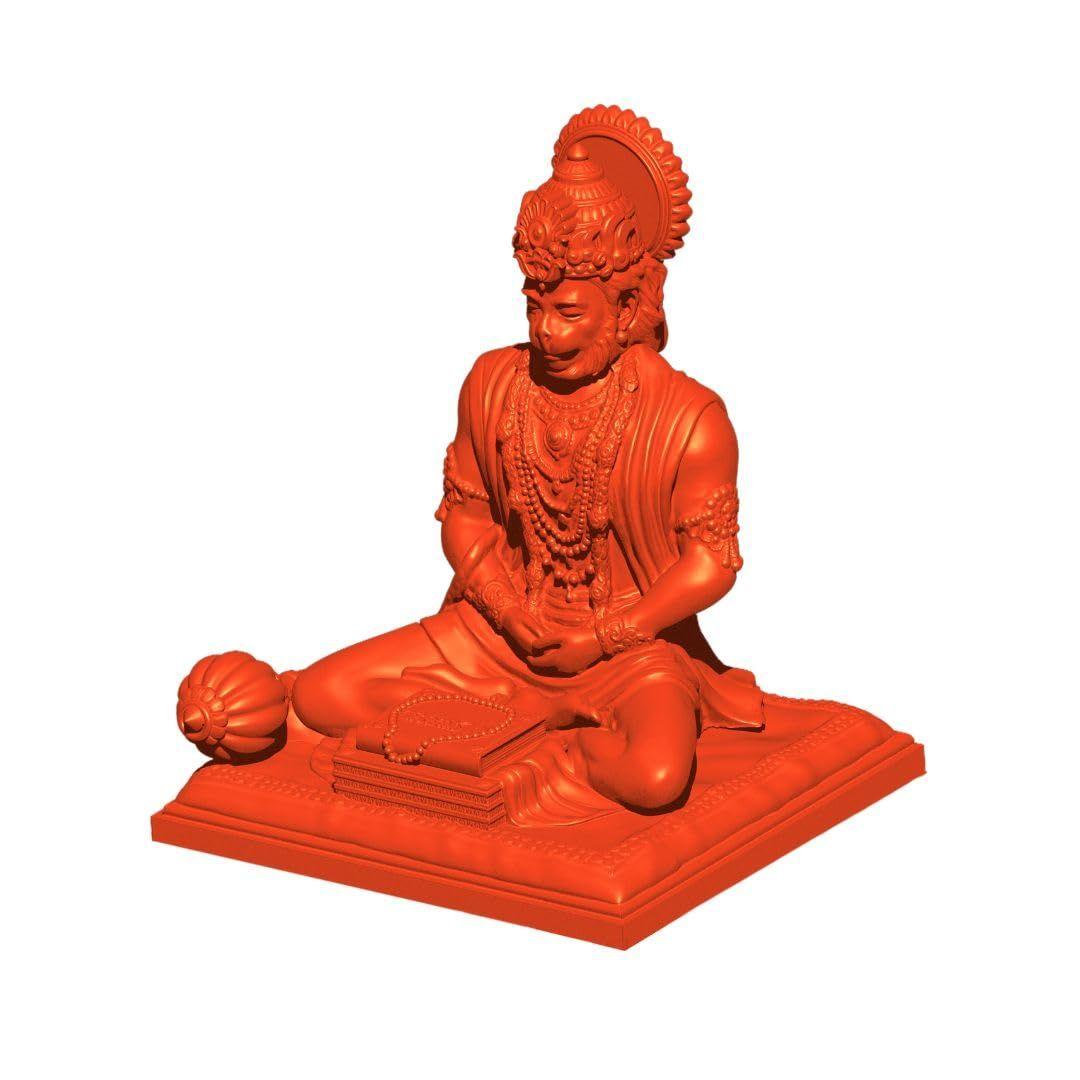 

Bajrangbali Hanuman ji Idol Statue murti for Car Dashboard Home Decoration Puja Mandir Orange Color оранжевый