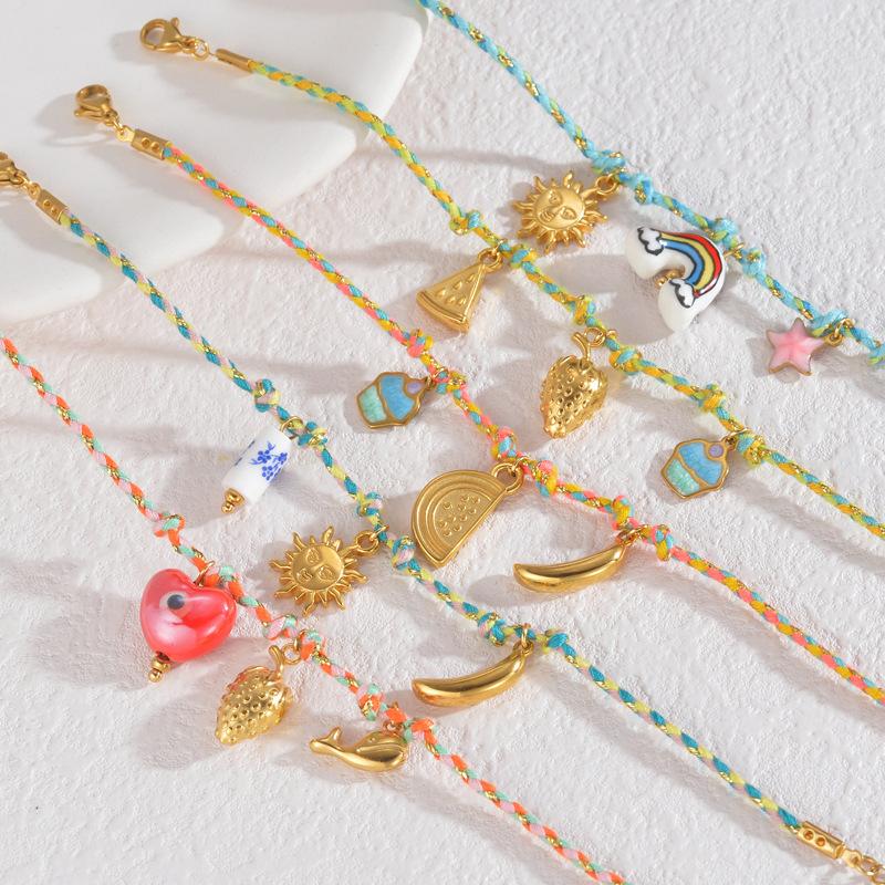 European And American Retro Multi-Element Bracelet For Women Celebrity Style Does Not Fade 18K Gold Fashionable Ladies Jewelry