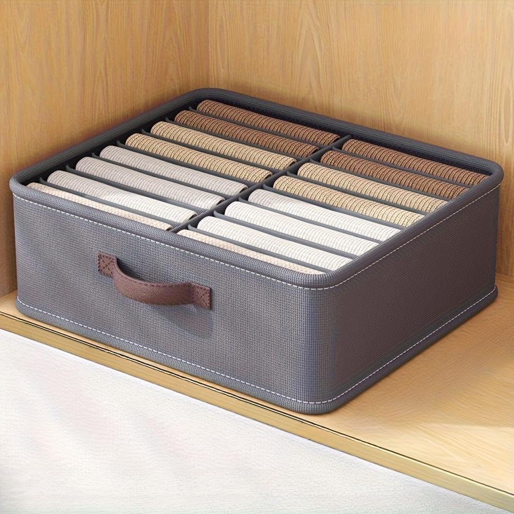 16-Compartment Canvas Storage Box with Handle Durable Fabric Drawer Organizer for Closet, Wardrobe & Home Organization Clothes Organizer Storage