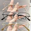 3PCS Color-changing Anti-blue Light Myopia Glasses Advanced Cat-eye Style Fashionable Design Eye Protection