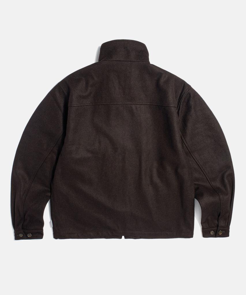 Espionage Wool Blend Track Blouson Dark Brown