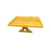 Bamboo Lazy Sofa Armrest Tray: Portable Foldable Tray with Phone and Cup Holders.