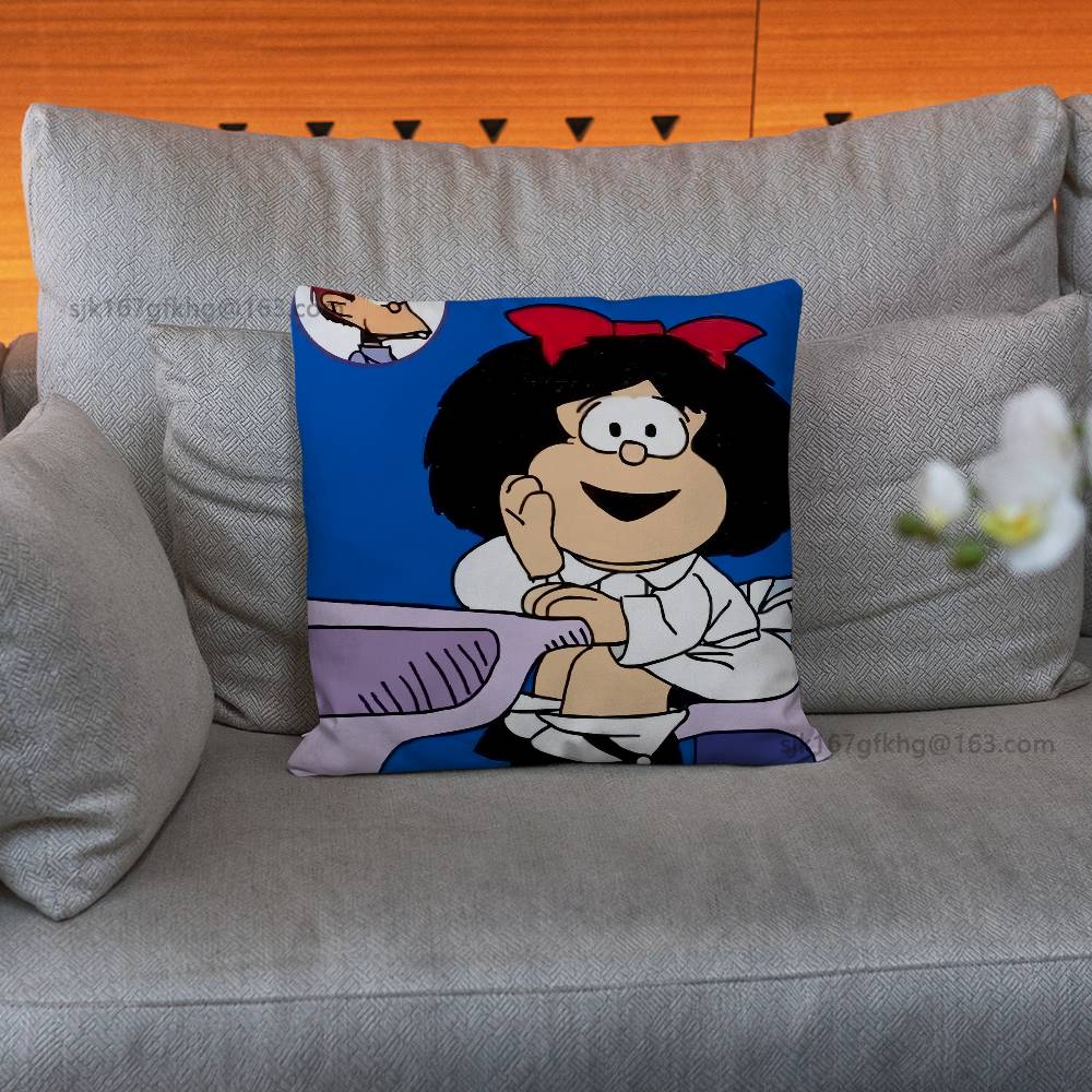Cute M-Mafalda Pillow Case Pillow Case Living Room Sofa Cushion Cover Suitable For Home Bedroom Room Decoration