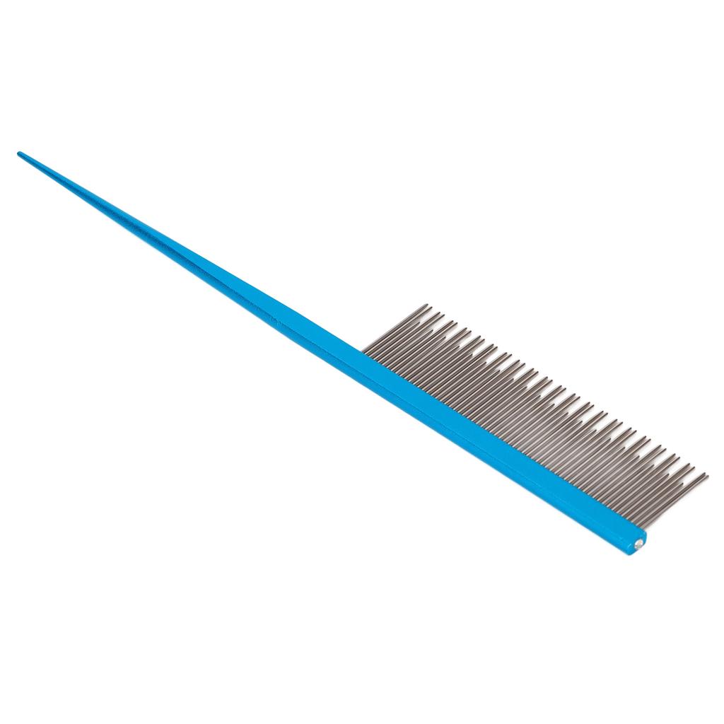 Dog Comb Pet Hair Comb with Long and Short Stainless Steel Teeth for Removing Tangles and KnotsBlue