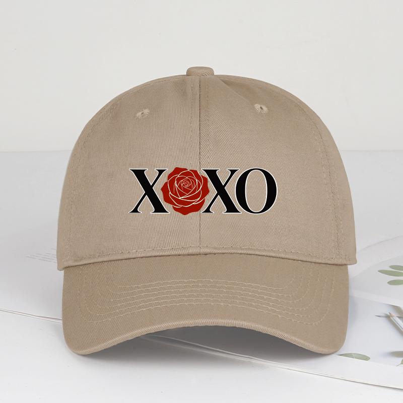 

XOXO Rose Print Baseball Cap Soft Comfortable RoUnisextic Elegant Fashionable Refined Perfect for Daily Commutes Valentines