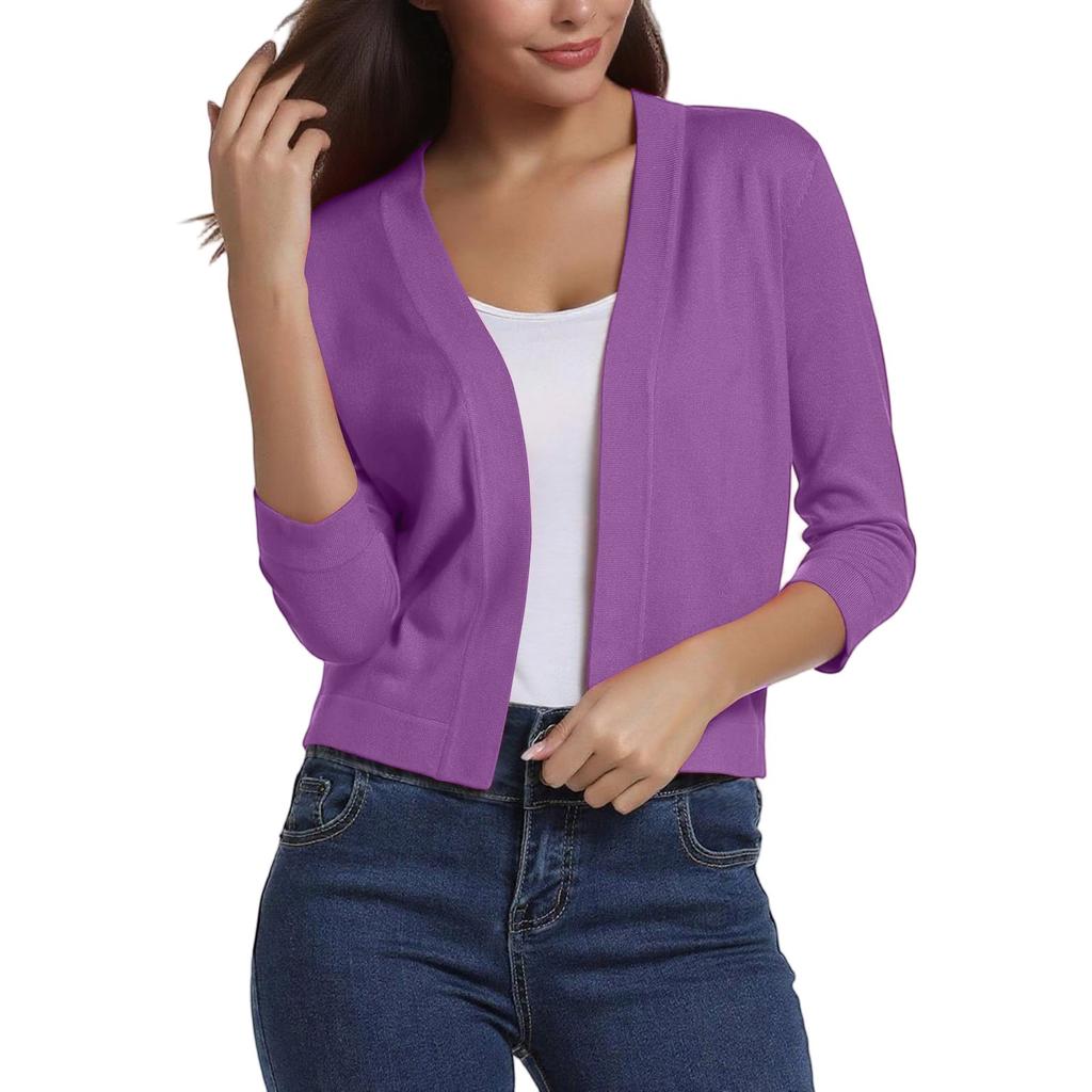 Women's Fashion Versatile Short Jacket Knitted Cardigan Colour Tops