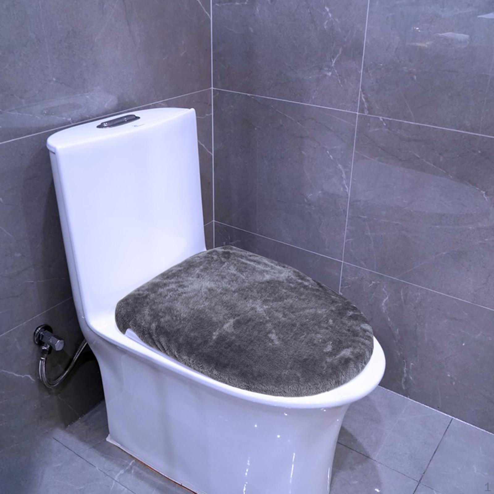 

Крышка для унитаза в ванной, коврик для сиденья унитаза, эластичные края, впитывающий протектор для ванной комнаты темно-серого