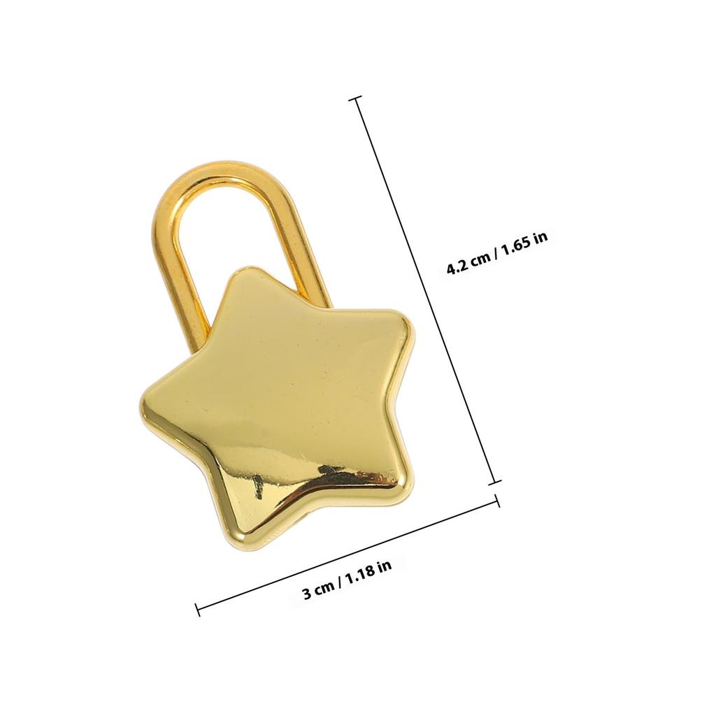 2Pcs Star Shaped Padlock Alloy Small Lock Easy Open Keys Travel Luggage Diary Book Piggy Bank Lock Security Lockers