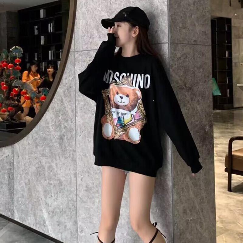 Women's American Cartoon Oversized Sweatshirt - Autumn Winter 2024 Korean Style, High-End, Round Neck.