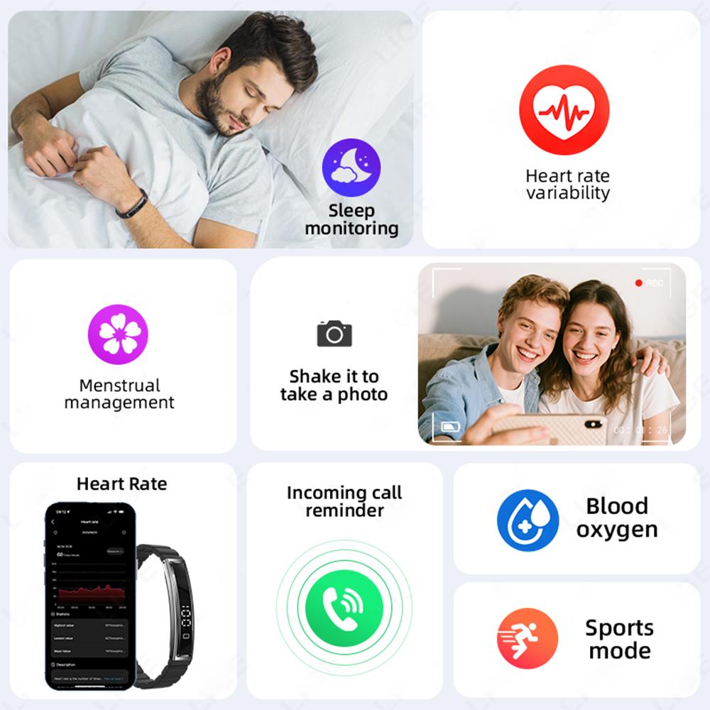 LIGE Nuovo Braccialetto Intelligente Sport, Fitness e Rilevamento Salute Impermeabile Bluetooth Smart Bracelet