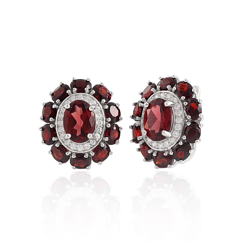 2026, 925 Sterling Silver Ring Earrings Pendant Necklace Natural Garnet January Birthstone Jewelry Set for Women's Banquet Gifts