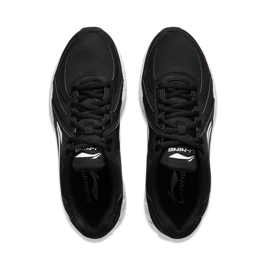 Li-Ning Mesh Soft Sole Fabric Synthetic Leather Non-Slip Wear-Resistant Low-Top Running Shoes Men sneaker Black White ARSU109-2