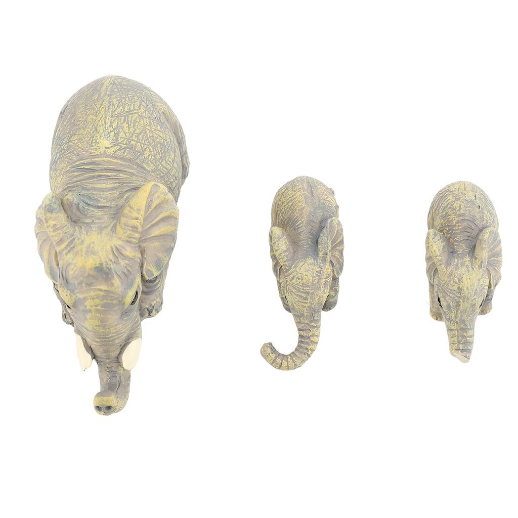 Niedliche Elefantenstatue Dekorative Verzierung Handbemaltes Harz Mutter Babys Elefantenfiguren für