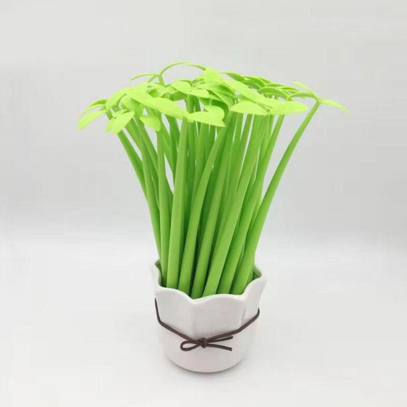 

1pcs / lot , Lucky Leaf Gel Pen Creative 0.5mm Black Green Leaf Pen for School & Office Writing Supplies (green,black)