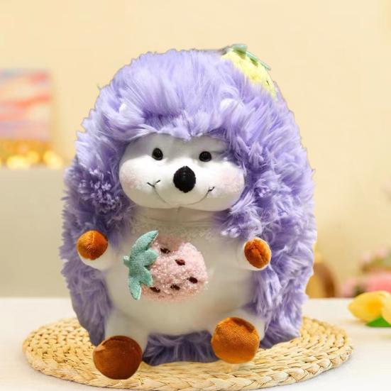 Yousheng Fruit Hedgehog Plush Toy Strawberry Pineapple Animal Plushie Stuffed Doll Pillow Home Office Bedroom Sofa Couch Decoration Kids Adults