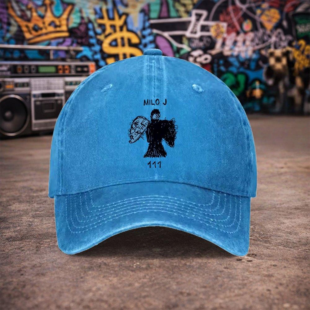 pc Unisex Milo J  Vintage Washed Baseball Cap  Unisexs Trendy Hat  Versatile Duckbill Cap  Fun Print  A Unique Birthday Gi