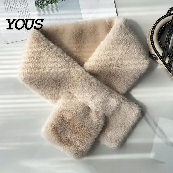 Cozy Neck Wrap for Travel Women Imitation Mink Fur Scarf, Thickened Soft Plush Durable Anti Shedding Scarf Warmer, Cold Weather Elegant Shawl