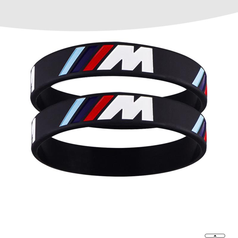 Rubber Stretch Wristbands Sports Bracelet Bangle Decoration For BMW M Power M3 M4 M5 G15 G16 E39 E36 E87 E53 F44 F07 G42 G20 G30