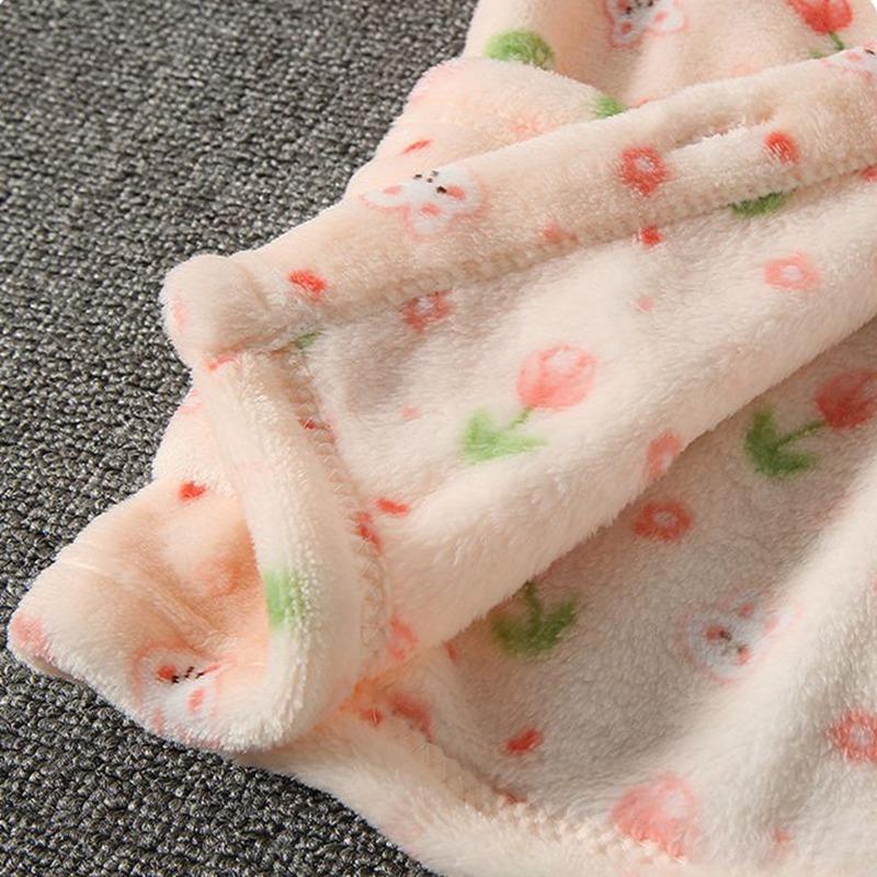 1-14 let Dětská kreslená tištěná teplá zahuštěná pyžamová souprava fleecové domácí oblečení