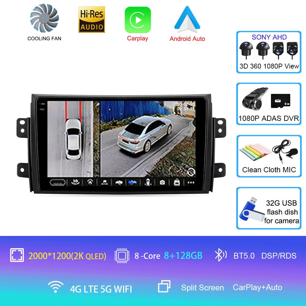 Radio auto Android 14 Carplay Auto Multimedia Pentru Suzuki SX4 2006-2013 Pentru Fiat Sedici 2005-2014 2din Autoradio Stereo Unitate Principală