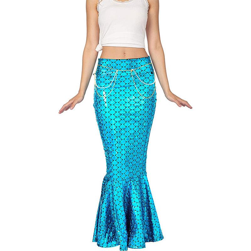 New Mermaid Hip-wrapped Tight Skirt Sequined Half-body Fishtail Skirt Mermaid Princess Dress