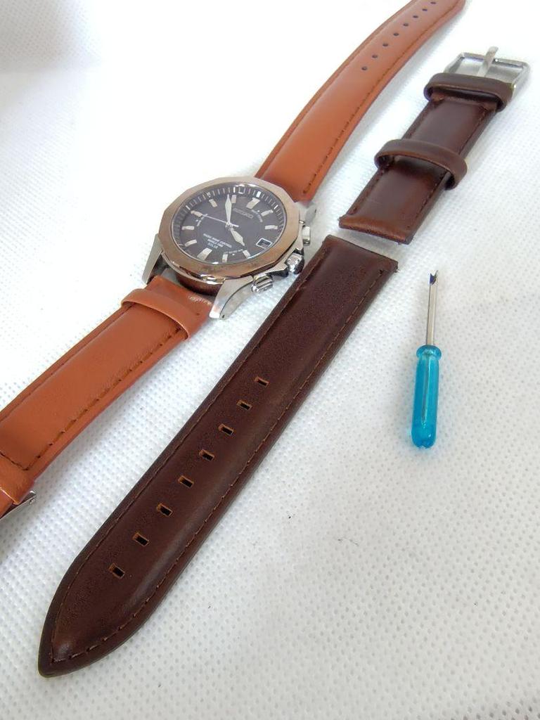 [USED] Radio-controlled solar watch, rare, Seiko Brightz World Time strap