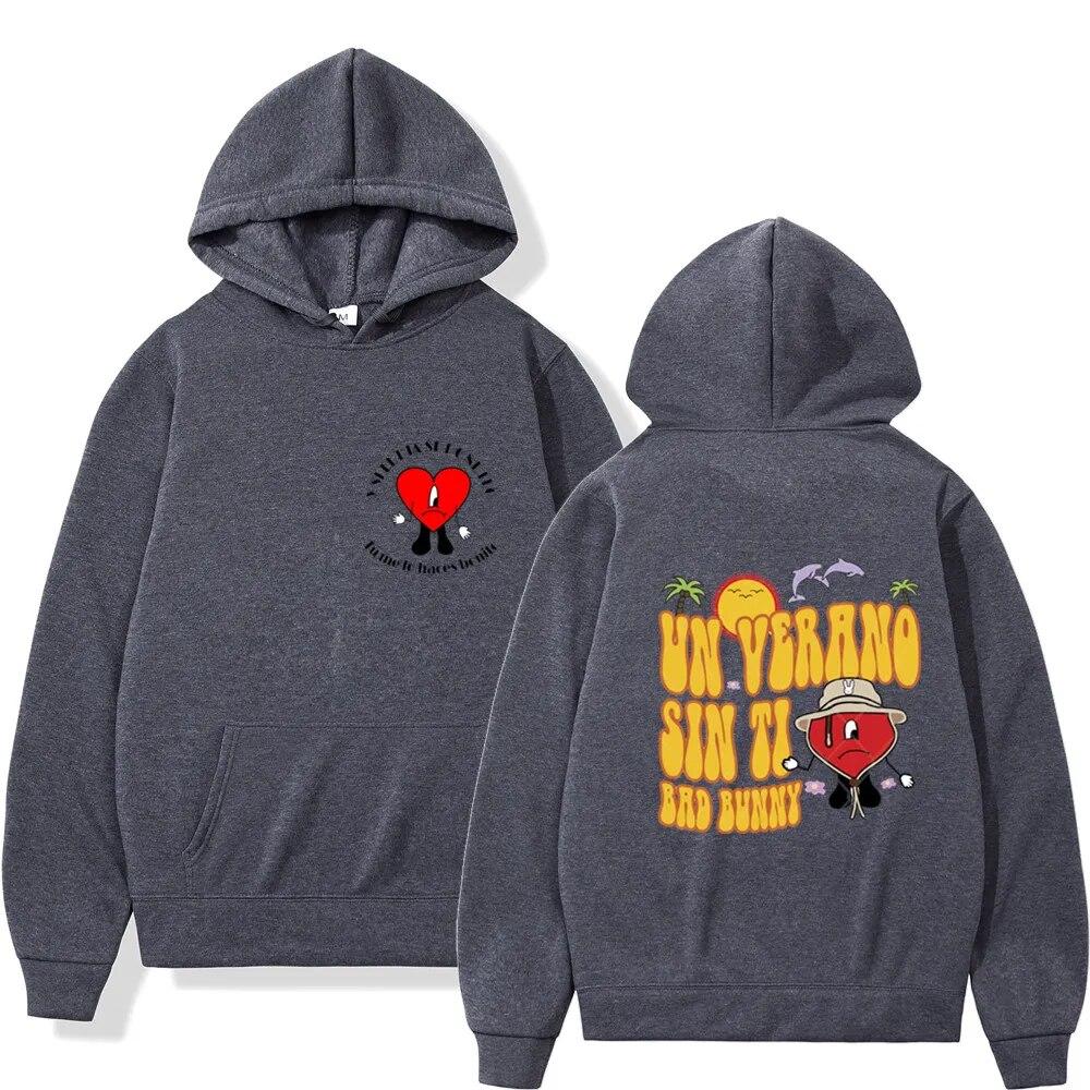 Hot 2022 Unisex Hoodies Hip Hop Bad Bunny UN VERANO SIN TI Print Harajuku Fleece Pullover Male Sweatshirt Women Hoody Clothing Tops