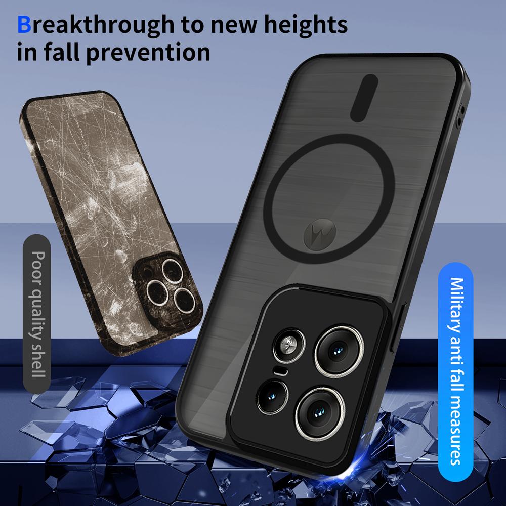 KEYSION Magnetyczne Etui na Telefon do Motorola Edge 50 Pro 5G Matowe Półprzezroczyste Przezroczyste Odporne na Wstrząsy Pokrowiec do Edge 50 Ultra 50 Fusion 5G