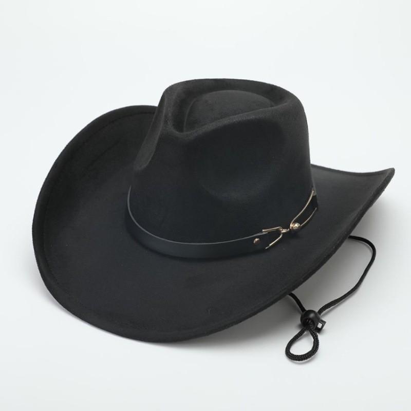 European and American New Accessories with Curved Brims Western Cowboy Hat Top Hat Tibetan Retro Jazz Hat Felt Hat Wool Riding Hat