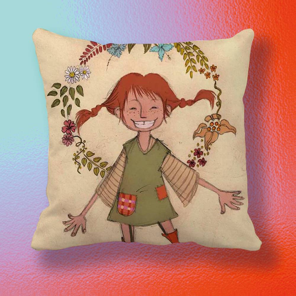 Anime Pippi Pillow cover Soft Microfiber Pillowcase Home Sofa Decor Surprise Decorative printed