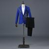 Eleganter, mit Applikationen verzierter Herrenanzug im Slim Fit, 2-teiliger formeller Smoking, Blazer, Hose mit Fliege für den Hochzeitsball