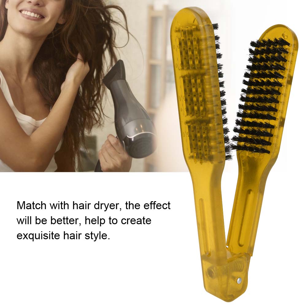 Hair Straightening Plywood Comb Straightener Styling Comb Hairdressing Tool (Purple)