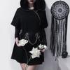 Gothic Waist Chain Alloy and PU Leather Body Chains with Rounded Circle Decor Body Straps Accessories for Women and Girl