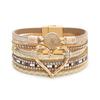 Magnetic Clasp Leather Bracelet Bangle Multi-layer Multi-Layer Bracelet  Festival Gift