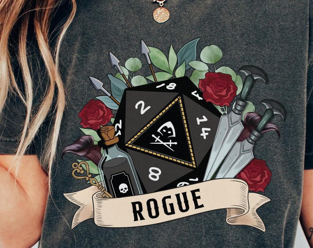 DND ROGUE SHIRT, Rogue dice, Dnd shirt women, Dagger Dagger, Sneak Attack, dnd rogue, Dnd Class shirt, dnd gifts for her, rogue tshirt
