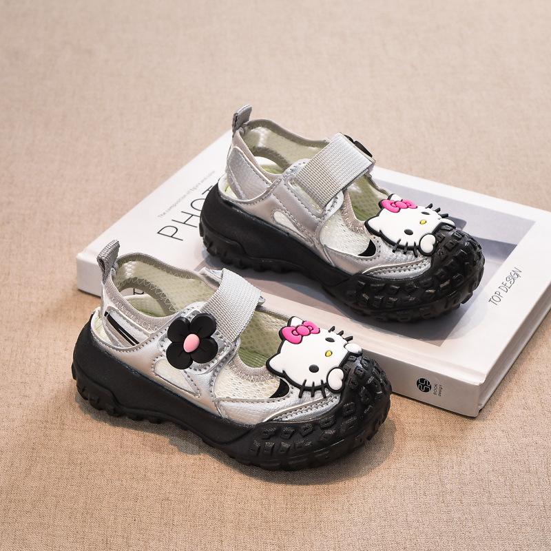 2025 summer popular single mesh breathable frame shoes girls casual soft sole non-slip tire shoes princess sandals