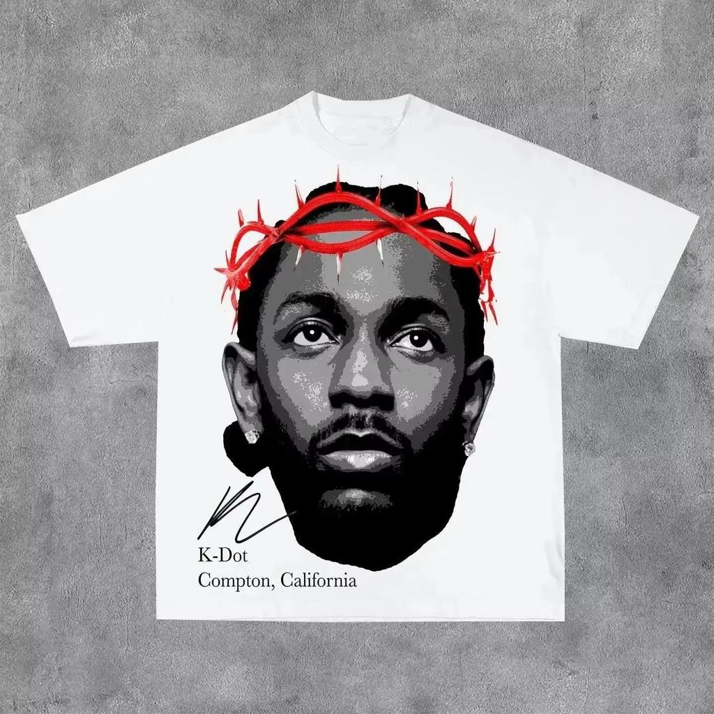 American Hiphop Character Pattern Printed Tshirt 2026 Spring Summer Casual Fashion Harajuku Gothic Retro Tshirt Unisex Y2k Top