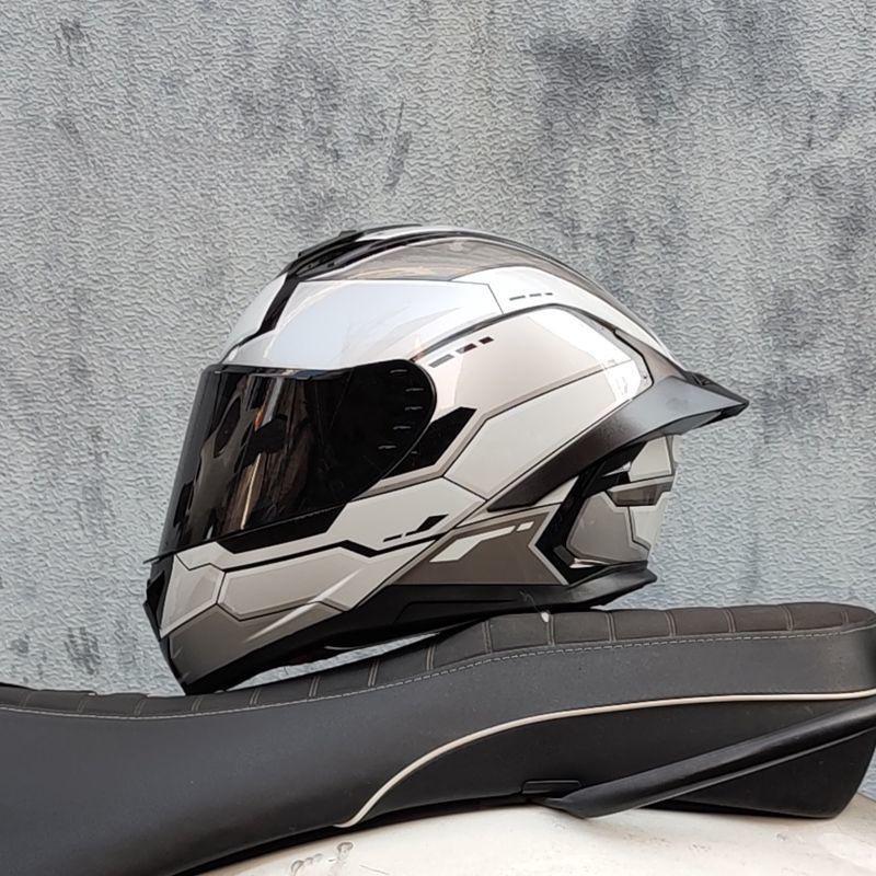Unisex Full-Face Motorcycle Helmet with Gundam Design, Summer-Compatible, Large Spoiler, Bluetooth Slot