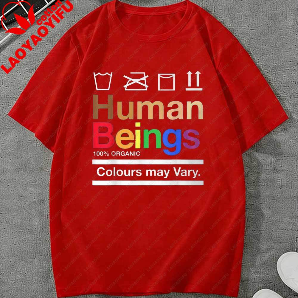 LGBT HuUnisex Beings Colours May Vary T Shirt for Unisex Women Casual Black Short Sleeve Pride Graphic Tees Streetwear Summer Tops