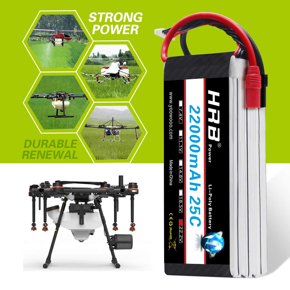 HRB Lipo Pack 22.2V 6S 22000mAh 25C AS150 XT150 Plug for DJI S800 S900 S1000 + UAV E1200 Plant Protector