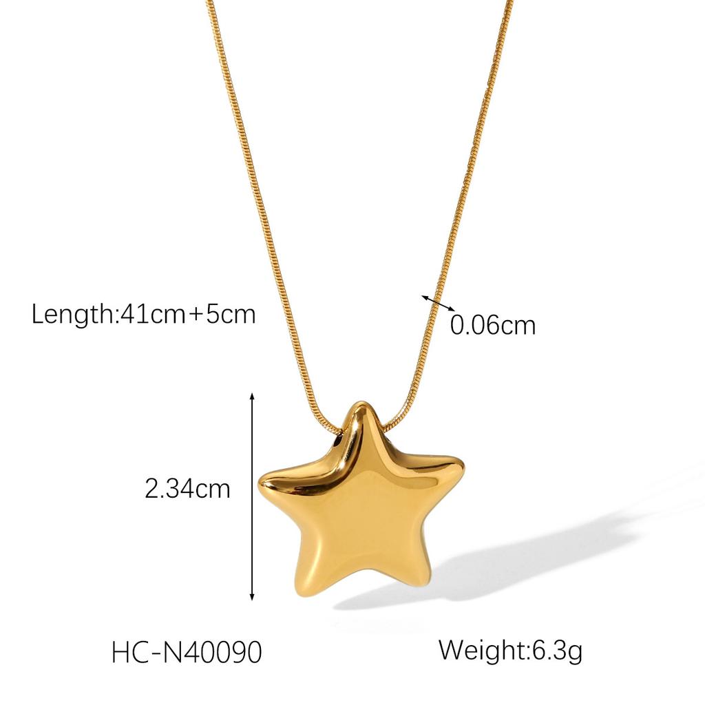 Hot-selling Five-pointed Star Pendant Stainless Steel Necklace, Premium Star Clavicle Chain, Titanium Steel Star Neck Chain
