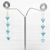 925 Sterlingsølv, Larimar øredobber, øredobber for kvinner, fødselsstensgave, Long Dangle, Sølvsmykker, forlovelsesgave
