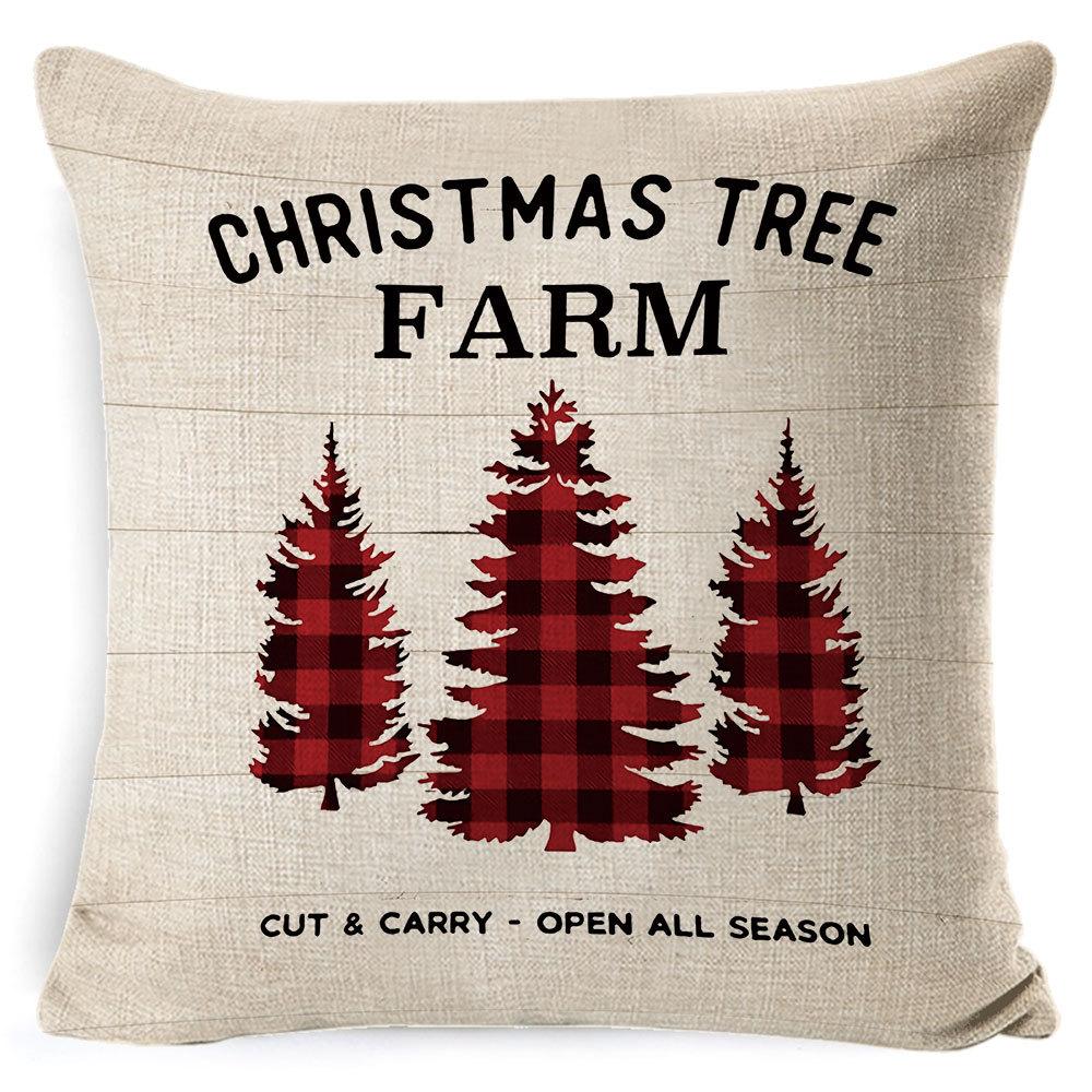 Christmas Pillowcase Gray and White Plaid Office Lumbar Support Home Bedside Cushion Car Neck Cushion